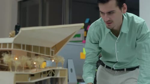 Architects are working on a building model