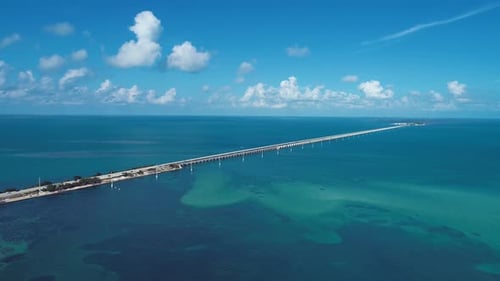 Paradise landscape of caribbean sea of Florida Keys Florida United States.