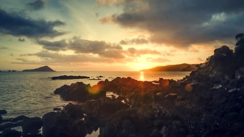 Sunset by the sea timelapse