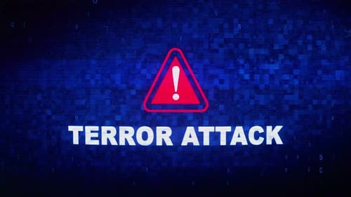 Digital Glitch Terror Attack Warning