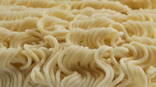 Close Up of Dry Curly Noodles