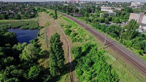 Car Road with Bridge and Railway Under It
