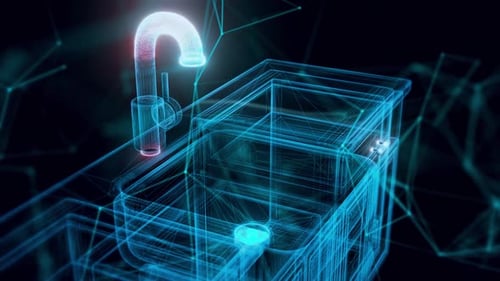 Kitchen Sink Hologram Close Up 4k