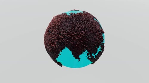Earth rotates with green ocean
