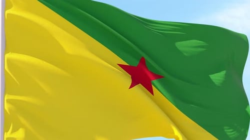 French Guiana Flag Waving Loop