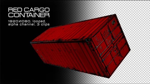 Looped 3D Rusty Red Cargo Container Animation