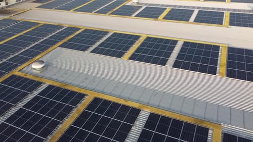 Solar panel on rooftop