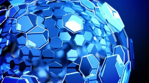 Sechseckiger Glas-Tech-Hintergrund