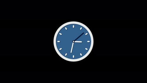 New Clock Isolated Animation On Black Background