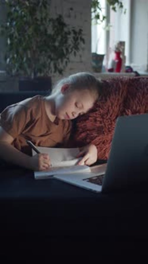 The Child Does Homework Late at Night