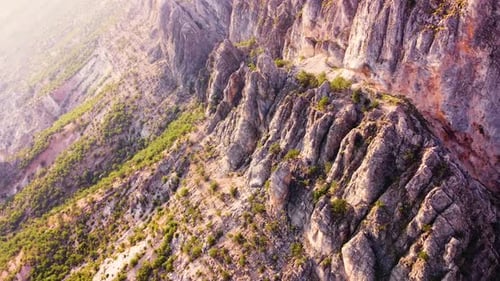 Incredible Mountain Landscape in Golden Hours at Dawn Valley with Forest and Trees Epic Aerial Drone