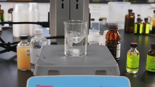 Mixing Liquid in Beaker with Magnetic Stirrer