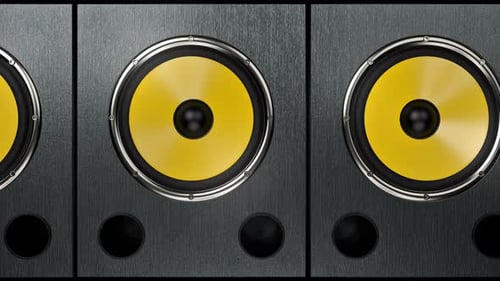 Pulsing Yellow Audio Speakers Loop Animation