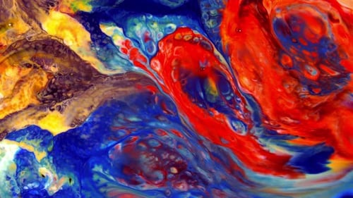 Abstract Paint Mix Creates Colorful Swirls
