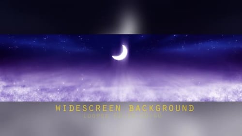 Animated Glowing Crescent Moon Night Sky Background