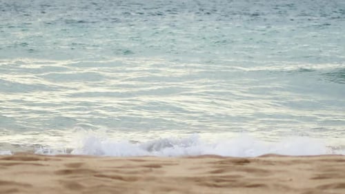 Gold Sand and Amazing Sea Water Texture Summer Sunset Seascape Hawaii Beach