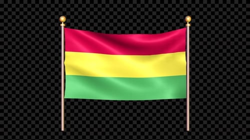 Seamlessly Looping Waving Bolivian Flag Animation