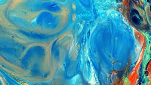 Abstract Colorful Ink Spread