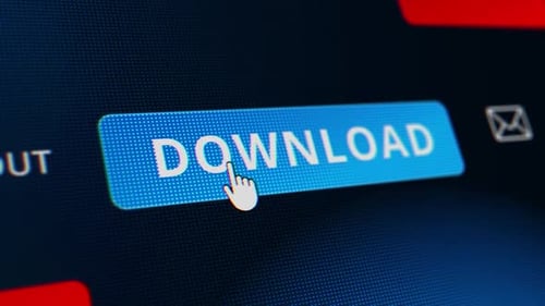 Klicken Sie auf die Medientaste Mauszeiger klicken Sie auf die Schaltfläche Herunterladen auf einem Computerbildschirm.