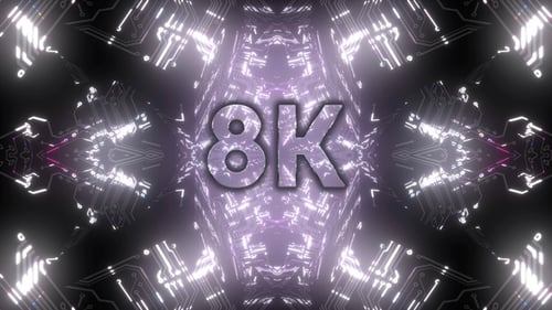 8k White Cybernetic Vj Loop