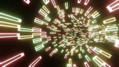 Flug in abstrakter Sci-Fi-Tunnel nahtlose Schleife Futuristische Bewegte Grafiken, Hightech-Hintergrund