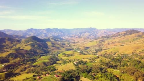 Static aerial view of stunning mountainous scenery