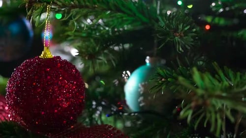 Festive Christmas Tree with Colorful Ornaments