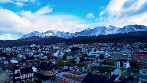 Patagonia landscape. Famous town of Ushuaia at Patagonia Argentina