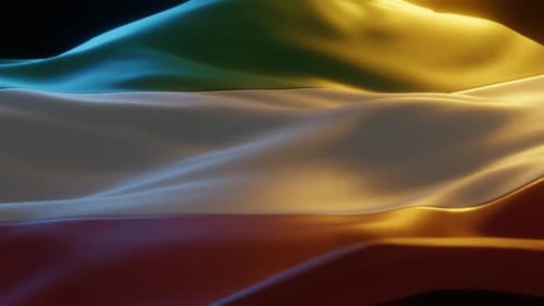 Waving Fabric Flag Loop with Dynamic Light and Shadows