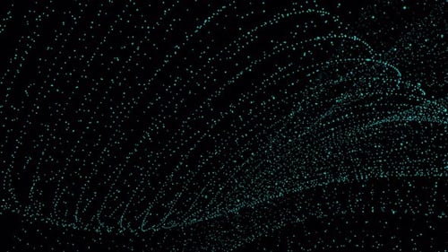 cyan color particle wave background animation. Vd 1065