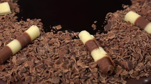 Delicious Chocolate Cake with Curls and Shavings