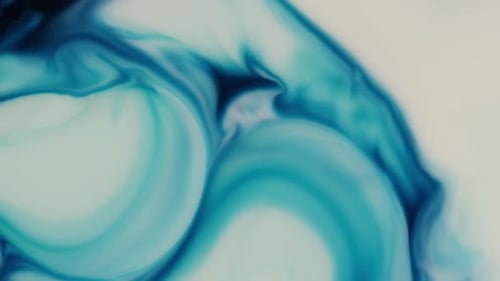 Swirling Blue and White Ink Abstract