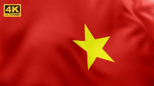 Realistic Vietnam Flag Waving Seamless Loop Background