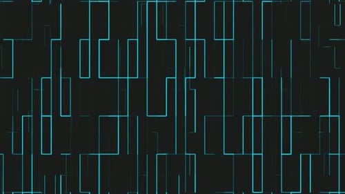 Futuristic Digital Grid Loop with Abstract Blue Lines
