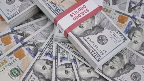 Stacks of One Hundred Dollar Bills Money Close Up
