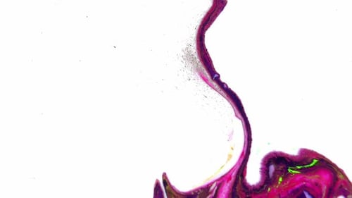 Colorful Paint Swirls on White Background