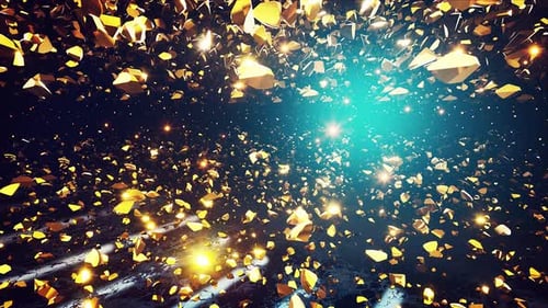 Raw Gold Debris Flight 4k