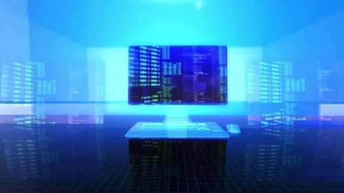 Grid Background With Computer Code 2