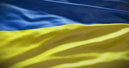 Animation mit nationaler wehender Flagge der Ukraine