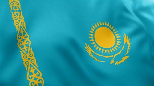 Flag of Kazakhstan Waving Animation