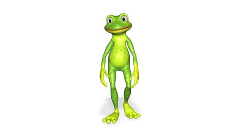 Frog Walking Looped White Background