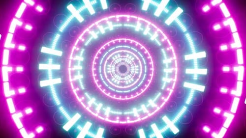 Rotierender Neontunnel mit fluoreszierendem Licht 4K Loop