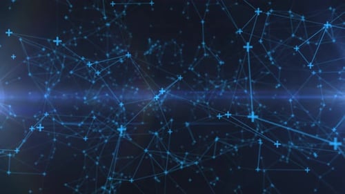 Animated Digital Network with Interconnected Nodes Background