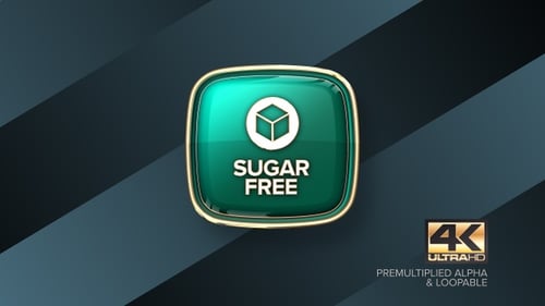 Sugar Free Rotating Badge 4K Looping Design Element