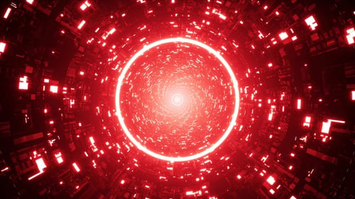 Túnel de ciencia ficción Red Circle Light