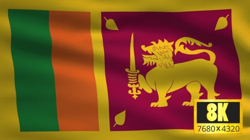 8K Sri Lanka Windy Flagge Hintergrund
