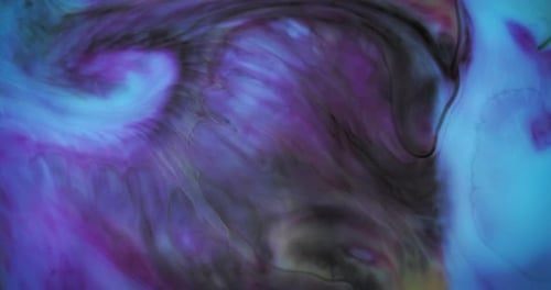 Abstract Swirling Liquid in Blue and Purple Hues
