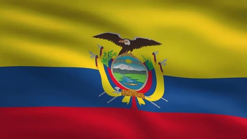 Realistic Waving Ecuador Flag for National Projects