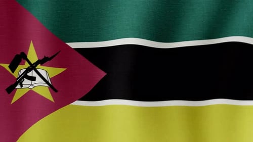 National Flag of Mozambique Waving Fabric Animation