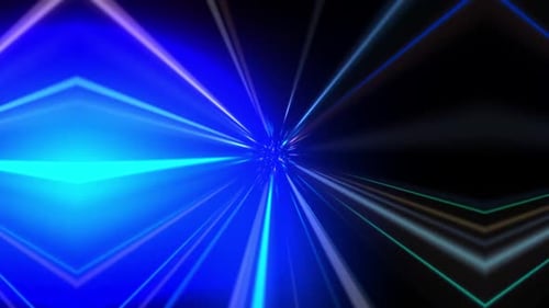 Futuristic Neon Light Warp Speed Tunnel Background